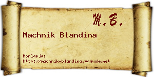 Machnik Blandina névjegykártya